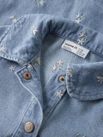 NAME IT Denim Kjole Piper Light Blue Denim Flower